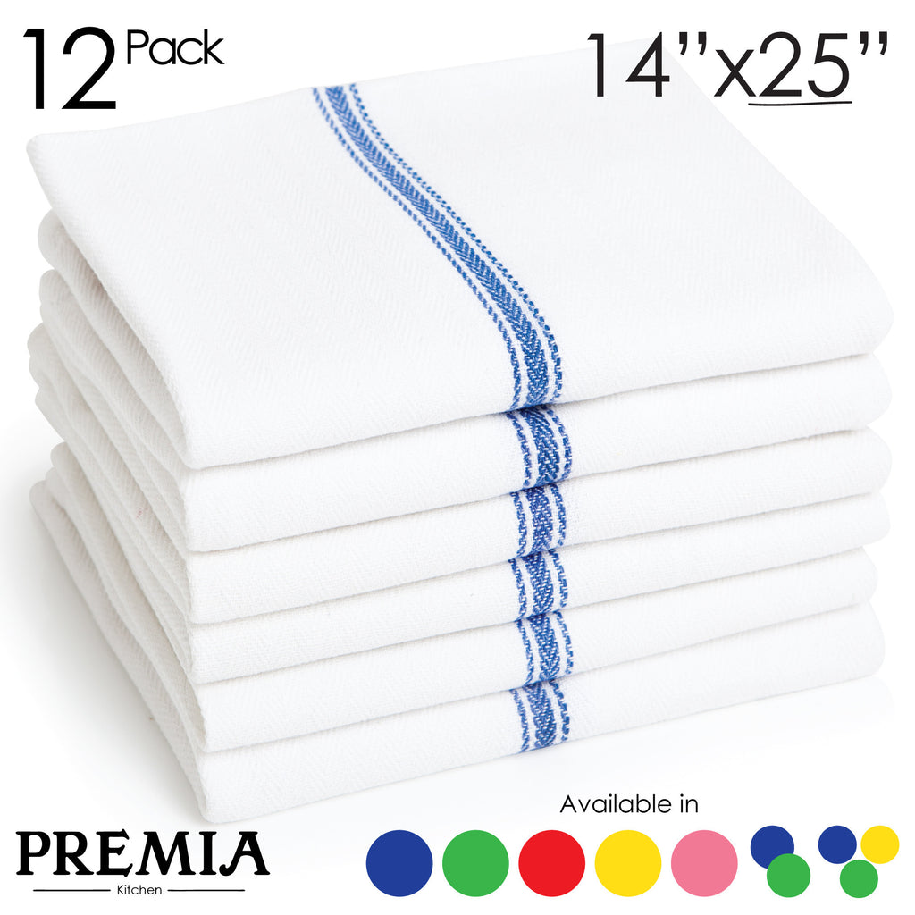 A GRADE BLUE STRIPE BAR MOP TOWELS- 5 DZ.