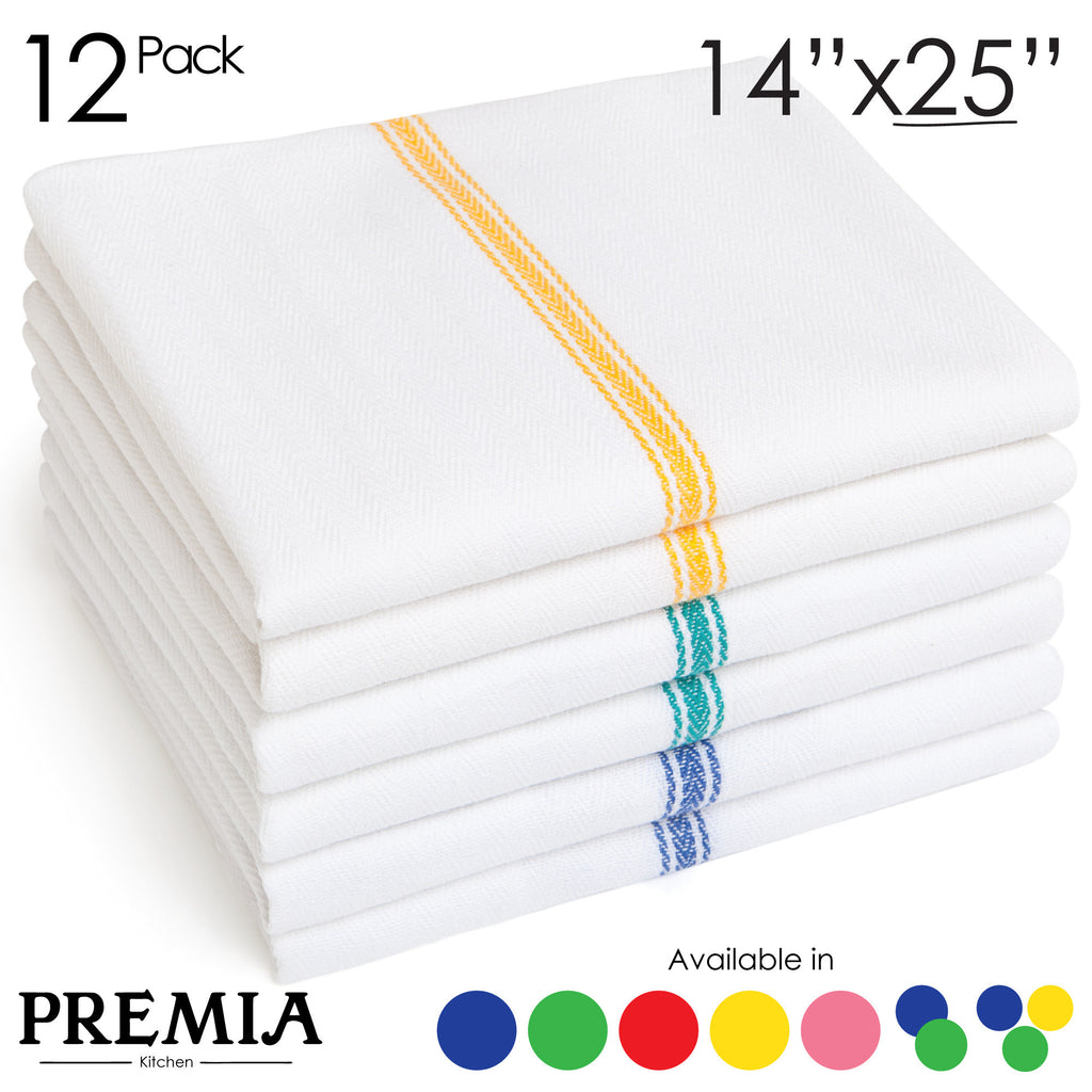 12 Dish Towels - Commercial Kitchen Towels - Cotton (14x25) - Classi –  Liliane Collection