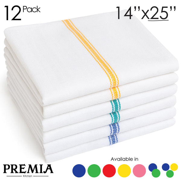 100% Cotton Striped Herringbone Kitchen Towels